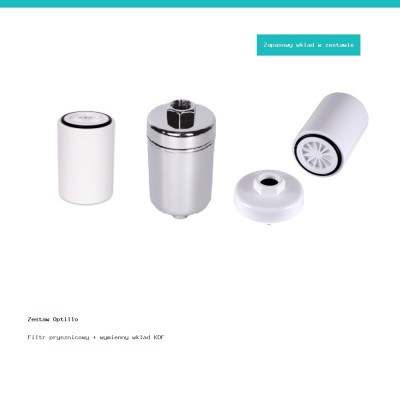 Zestaw filtr prysznicowy z zapasowym wkładem KDF