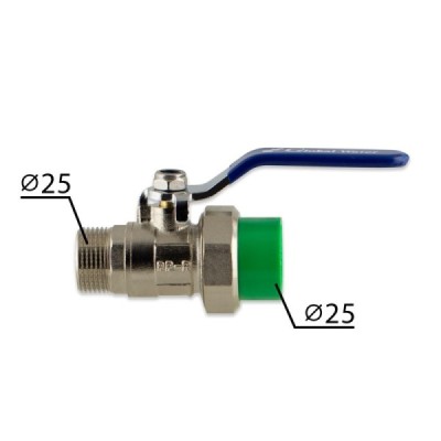 Zawór kulowy GZ 3/4" x PP 3/4" mosiężny