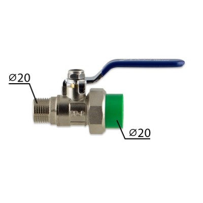 Zawór kulowy GZ 1/2" x PP 1/2" mosiężny