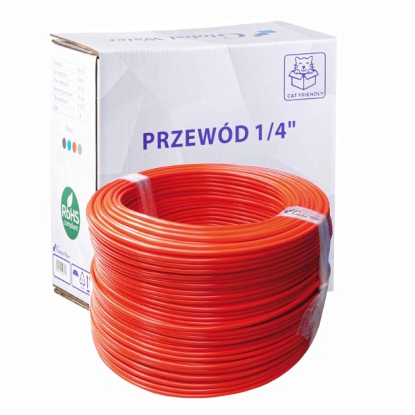 Przewód czerwony 1/4" GW-14-RD rolka 100 mb
