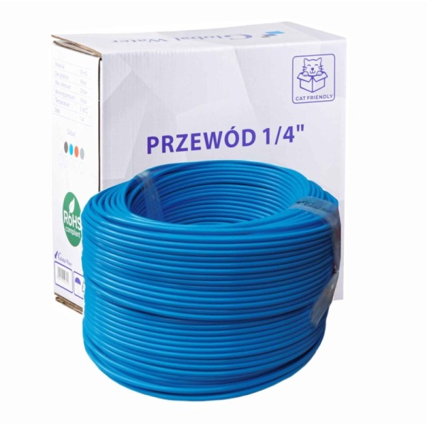 Przewód niebieski 1/4" GW-14-BE rolka 100 mb